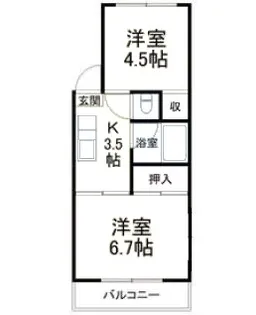 陽光台ハイツ【2階】の間取り
