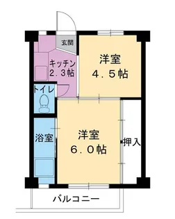 ビレッジハウス柳田1号棟【2階】の間取り