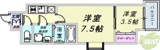 ユニバーサルビル・アネックス【13階】の間取り