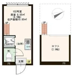 ハーモニーテラス中野II【1階】の間取り