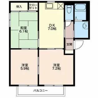 バリュージュふじみB【2階】の間取り