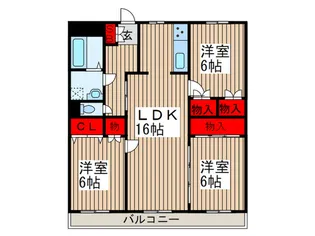 パームハイツII【2階】の間取り