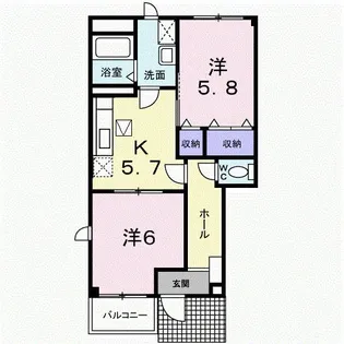 メゾングラシュー【1階】の間取り