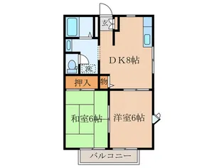 カーサソレアードB【1階】の間取り