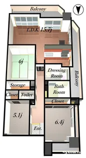 山形県山形市桜町【マンション】の間取り