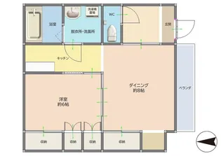 鳥谷野ハイツ【1階】の間取り