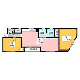 2LDKの間取り画像