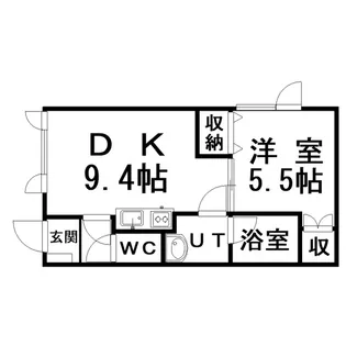 1DKの間取り画像