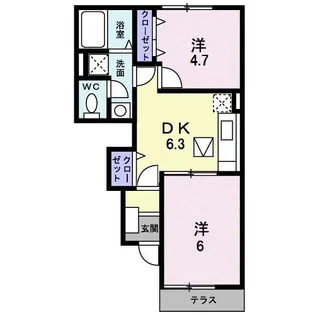 ガーデン・ショウキA【1階】の間取り