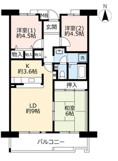 URアルビス寺本【6階】の間取り