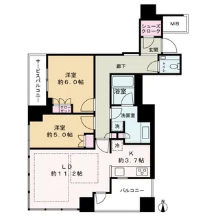 堂島ザ・レジデンスマークタワー【10階】の間取り