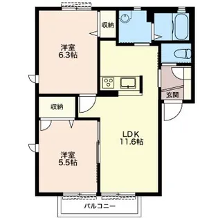 ◆クレールシャトーA シャーメゾン【2階】の間取り