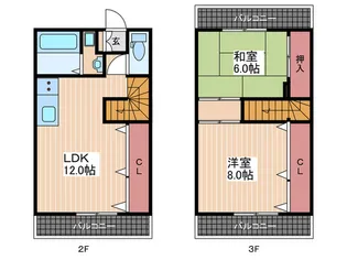 石川コーポ【2階】の間取り