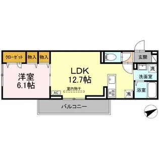 広島県福山市北本庄2【アパート】の間取り