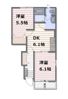 福岡県宗像市土穴2【アパート】の間取り