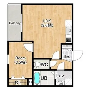 1LDKの間取り画像