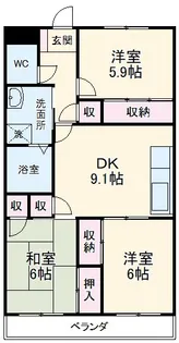 3DKの間取り画像