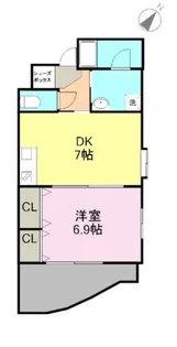 1DKの間取り画像