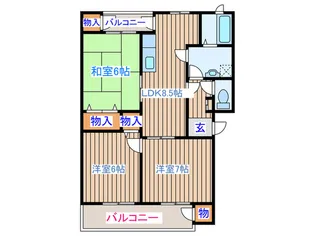 エクセルディアコート【4階】の間取り