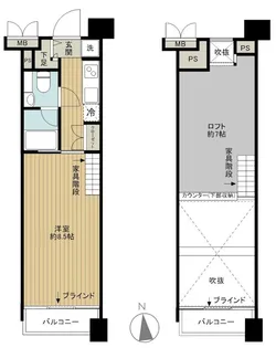 東京都港区三田1【マンション】の間取り
