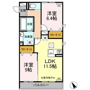 群馬県邑楽郡大泉町東小泉1【アパート】の間取り