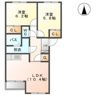 福岡県久留米市三潴町高三潴【アパート】の間取り
