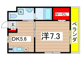 1DKの間取り画像