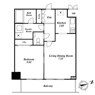 KDXレジデンス戸越【12階】の間取り