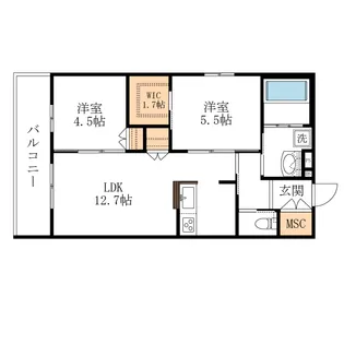 Grace court東棟【2階】の間取り