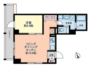 グローリオシェルト新宿山吹町【6階】の間取り
