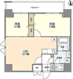 リバーレ上野稲荷町【3階】の間取り
