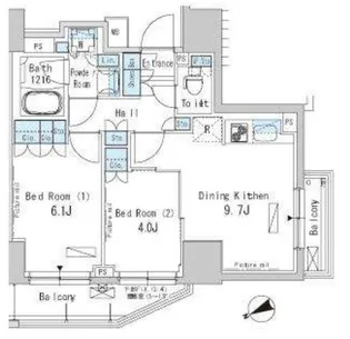 パークアクシス浅草橋二丁目【7階】の間取り