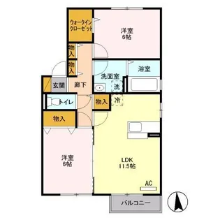 シャンローゼ下溝【2階】の間取り