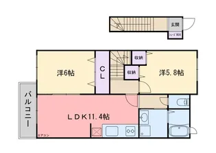 ソレイユ美咲ヒルズ I【2階】の間取り