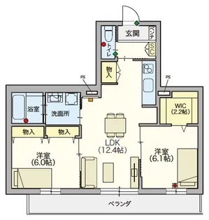(シニア限定)コンフォートレジデンス武蔵浦和【3階】の間取り