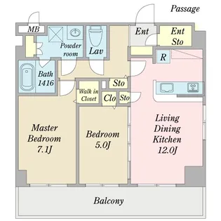 アリア・ソワン・エスプラス一之江【4階】の間取り