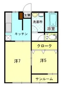 ラ・メール吉尾A【1階】の間取り