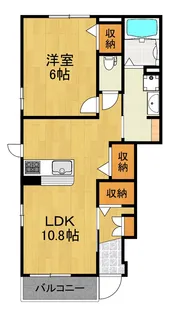 神奈川県横浜市神奈川区三枚町【アパート】の間取り