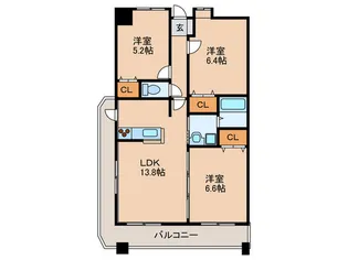 オロマーレ浅川【2階】の間取り