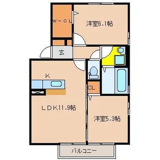 サーフスリィフォレスタ【2階】の間取り