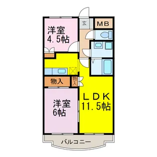 ブリランテ古河【4階】の間取り