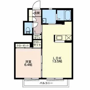 エスポワールE【1階】の間取り