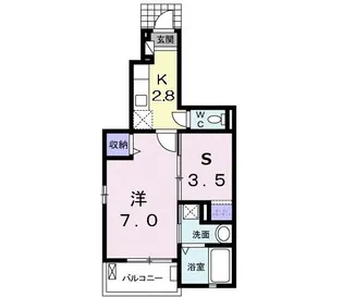 ニューエンパイヤB【1階】の間取り