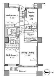 ザ・レジデンス本牧 横浜ベイサイド【8階】の間取り