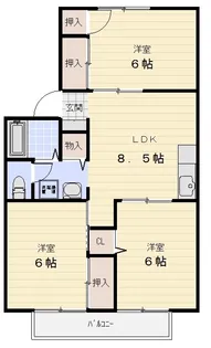 阿波屋ハイツ A【2階】の間取り