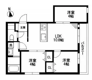 ミア流山【3階】の間取り