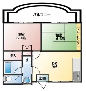 キンドウウィンズ【3階】の間取り