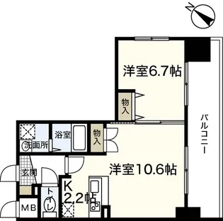サムティレジデンス平和大通り【5階】の間取り