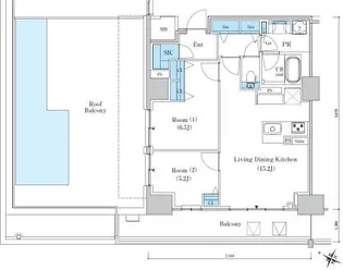 ロイヤルパークスER万代【6階】の間取り