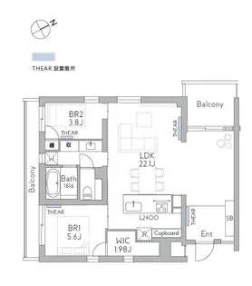 THE GRANDUO FUTAKOTAMAGAWA【2階】の間取り